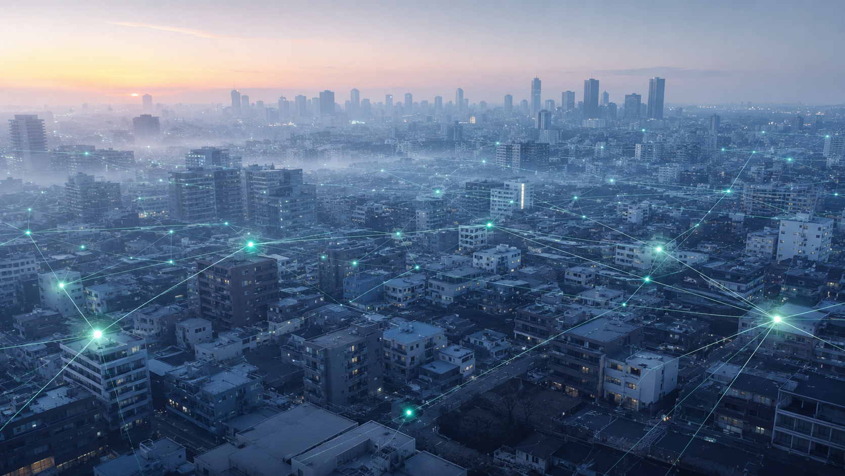 都市を結ぶネットワークのイメージ